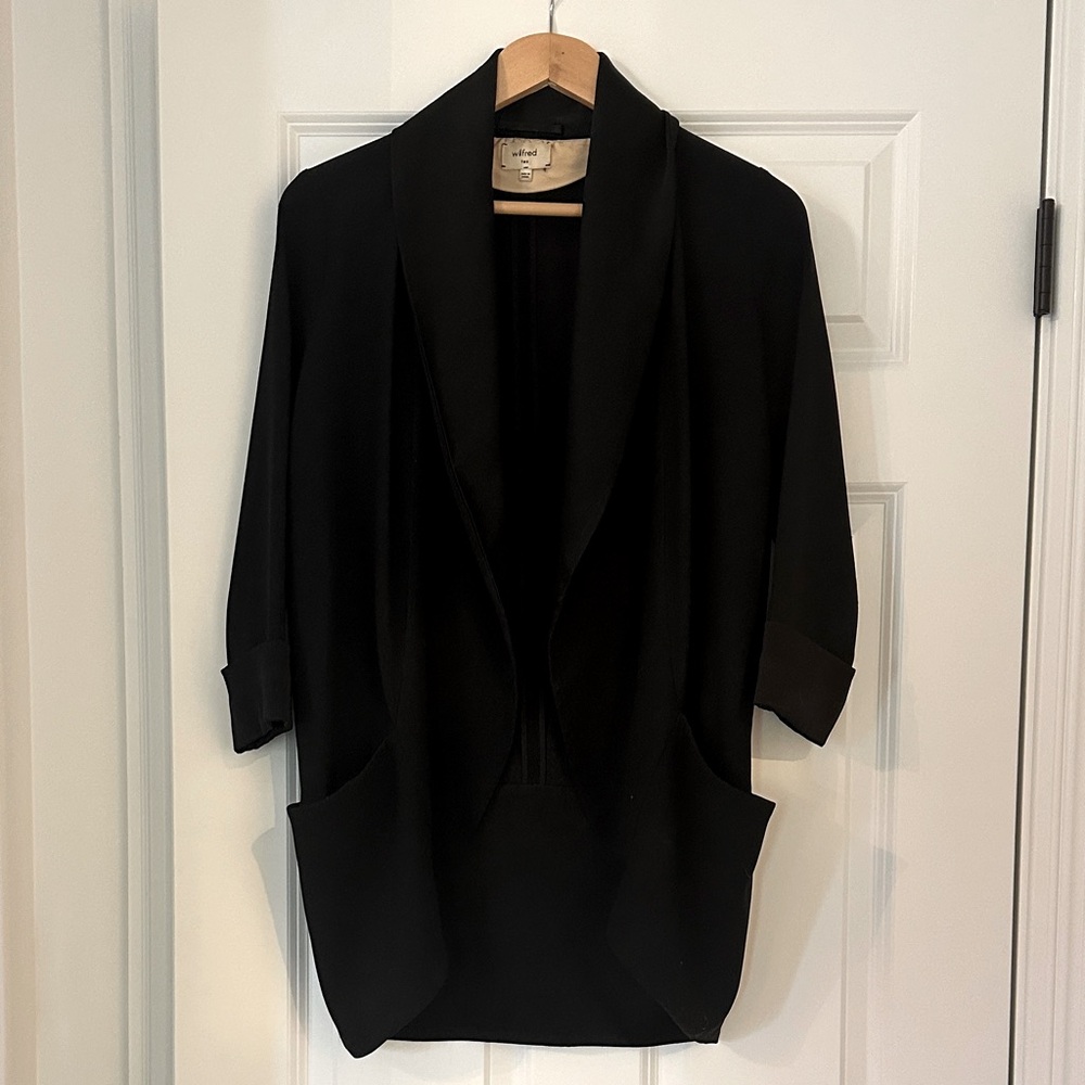 Wilfred Elegant Black Shawl Collar Jacket